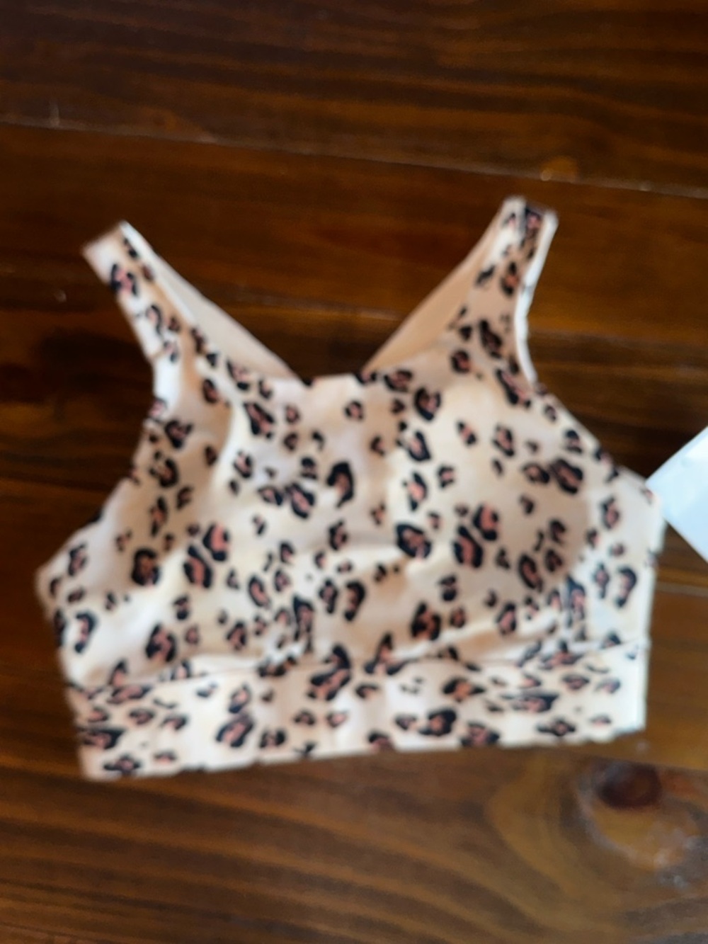Fabletics Leopard Print Sports Bra with High Support & Removable Cups